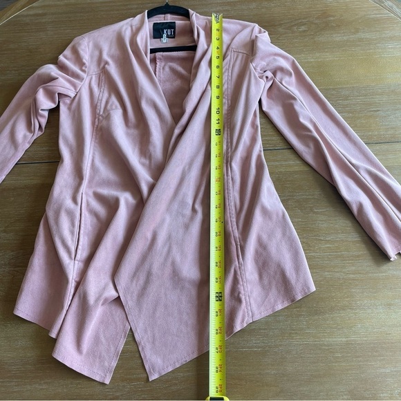 Kut from the Kloth Blush Pink Flowy Drapey Soft Blazer Jacket Size 4 - Picture 7 of 11